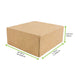 Scatola per pasticceria in cartone kraft marrone - 20 cm x 20 cm x 8 cm - 50 unità - dimensions