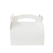 Scatola per pasticceria in cartone bianco con manico - 18 cm x 10 cm x 11,5 cm - 50 unità