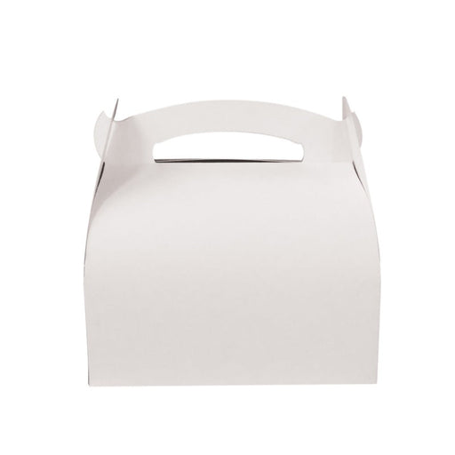 Scatola per pasticceria in cartone bianco con manico - 18 cm x 16 cm x 17 cm - 50 unità
