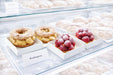 Sottotorta quadrato scanalato in cartone bianco - 11 cm x 11 cm x 2 cm - 250 unità