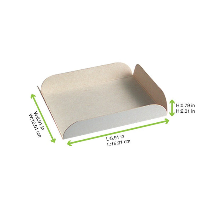 Sottotorta quadrato scanalato in cartone bianco - 15 cm x 15 cm x 2 cm - 250 unità - dimensions