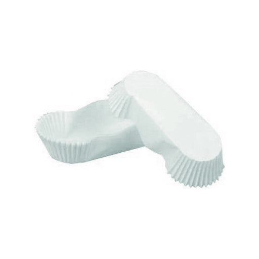Pirottino da forno ovale bianco in carta antigrasso - 10 cm x 5 cm x 2 cm - 1000 unità - dimensions