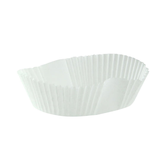 Pirottino da forno ovale bianco in carta siliconata - 14,5 cm x 11,5 cm x 3,5 cm - 100 unità