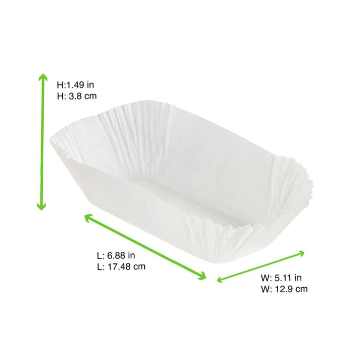 Pirottino da forno ovale bianco in carta siliconata - 9,7 cm x 5,2 cm x 4 cm - 100 unità
