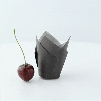 Pirottino da forno tulipano in carta nera antigrasso - 12 cm x 12 cm - 1000 unità