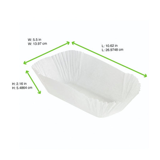 Pirottino da forno ovale bianco in carta siliconata - 15 cm x 7,5 cm x 7 cm - 50 unità