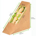 Scatola triangolare per sandwich singolo in kraft con finestra - 5,2 cm x 12,3 cm x 12,3 cm - 500 unità - dimensions