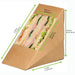 Scatola triangolare per sandwich triplo in kraft con finestra - 8,2 cm x 12,3 cm x 12,3 cm - 500 unità - dimensions