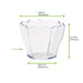 Contenitore finger food in plastica PS verde trasparente a forma di fiore "Deva" - 60 ml - 6 cm x 5,5 cm x 4,7 cm - 600 unità - dimensions
