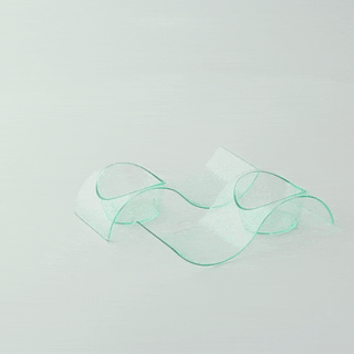 Contenitore finger food in plastica PS verde trasparente «Gizmo» - 10 cm x 4 cm x 2,4 cm - 200 unità