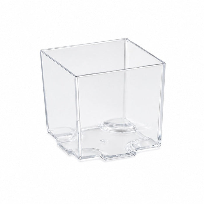 Bicchierino finger food in plastica PS trasparente "Kara" - 60 ml - 4,5 cm x 4,5 cm x 4,3 cm - 600 unità