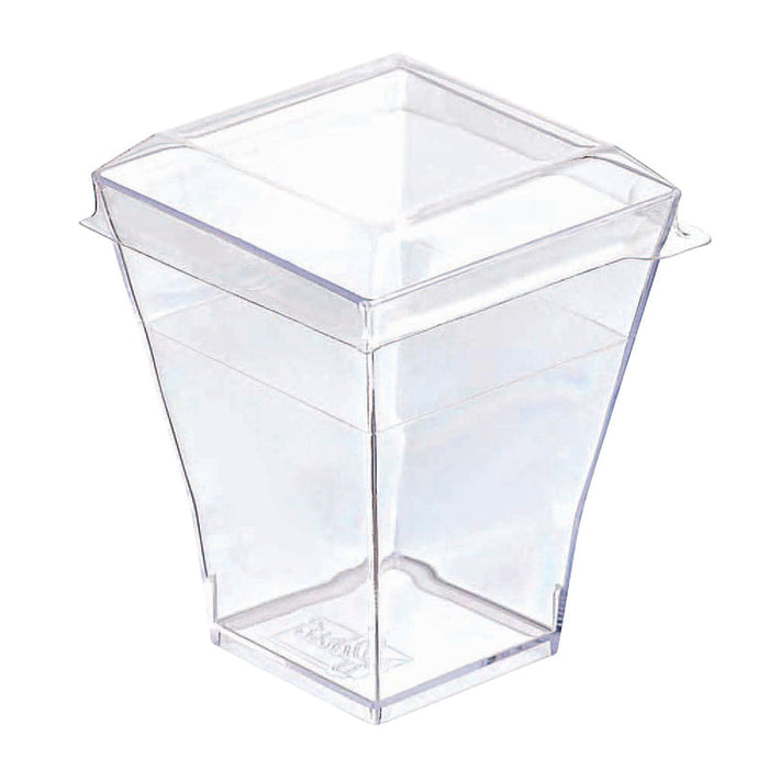 Coperchio quadrato piatto in PET trasparente "Taiti" - 4,6 cm x 4,6 cm x 1 cm - Compatibile con 209MBTAITI, 209MBTAITIB, 209MBTAITIN, 209MBTAITIV - 600 unità