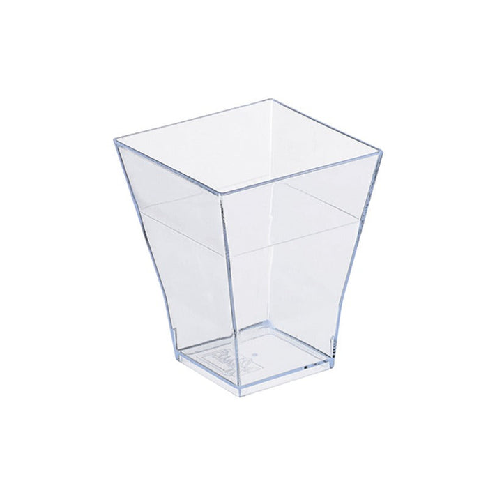 Bicchierino finger food piramidale in plastica PS trasparente «Taïti» - 60 ml - 4,5 cm x 4,5 cm x 5,5 cm - 600 unità