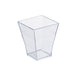 Bicchierino finger food piramidale in plastica PS trasparente «Taïti» - 60 ml - 4,5 cm x 4,5 cm x 5,5 cm - 600 unità