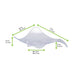 Contenitore finger food triangolare in plastica PS trasparente "Triba" - 8 cm x 8 cm x 2 cm - 600 unità - dimensions
