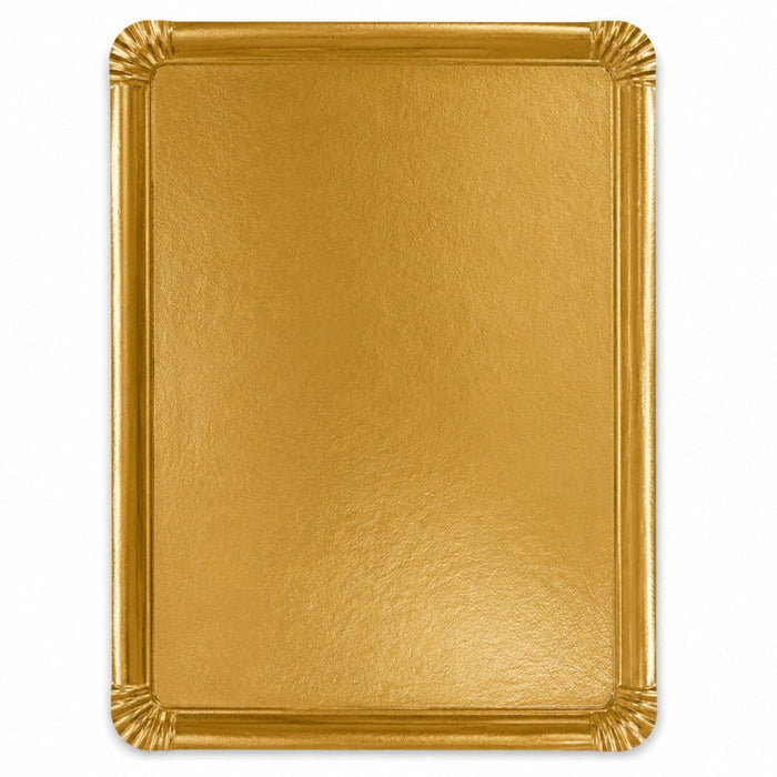 Vassoio in cartone double face oro interno/bianco esterno - 42 cm x 32 cm - 100 unità