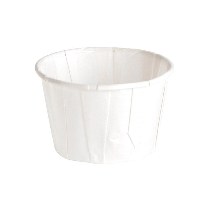 Coppetta in carta plissettata bianca con scatola distributrice - 60 ml - Ø 5,4 cm - H 3,5 cm - 5000 unità