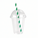 Contenitore per salse rotondo in plastica PET trasparente con coperchio a cupola forato - 200 ml - Ø 7,4 cm - H 8,5 cm - 500 unità