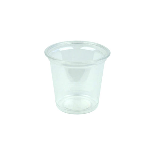 Contenitore per salse rotondo in plastica PET trasparente - 30 ml - Ø 4,5 cm - H 4,3 cm - 5000 unità