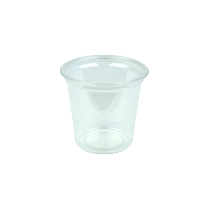 Contenitore per salse rotondo in plastica PET trasparente - 30 ml - Ø 4,5 cm - H 4,3 cm - 5000 unità
