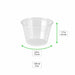 Contenitore per salse rotondo in plastica PET trasparente - 120 ml - Ø 7,4 cm - H 4,4 cm - 2500 unità - dimensions