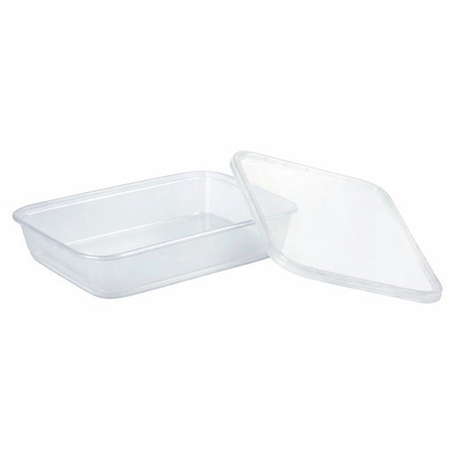 Contenitore rettangolare trasparente in plastica PP con coperchio - 500 ml - 17,3 cm x 12 cm x 3,7 cm - 250 unità