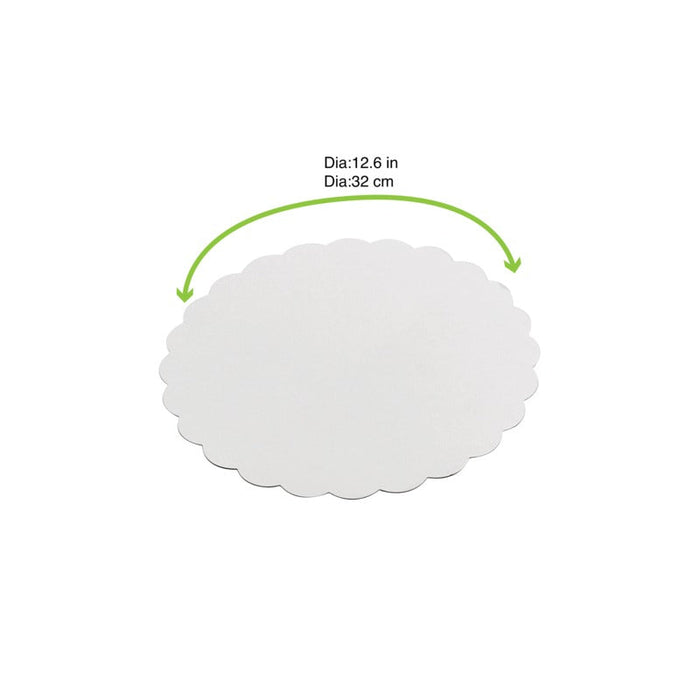 Disco smerlato in cartone bianco - Ø 32 cm - 250 unità - dimensions