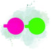 Disco con linguetta in cartone double face anice/fucsia - Ø 8 cm - 200 unità - dimensions