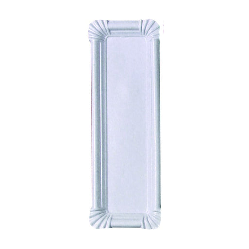 Piatto rettangolare bianco in cartone riciclato - 23 cm x 8 cm - 2000 unità