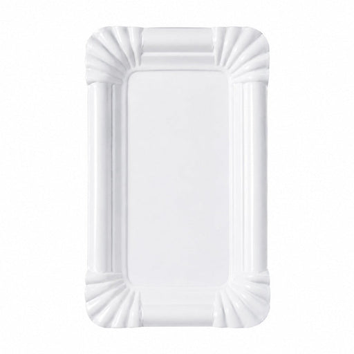 Piatto rettangolare bianco in cartone - 16 cm x 10 cm - 2000 unità