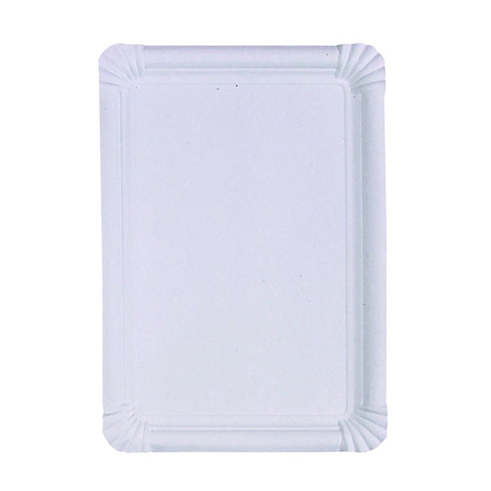 Piatto rettangolare bianco in cartone riciclato - 33,4 cm x 24,5 cm - 250 unità