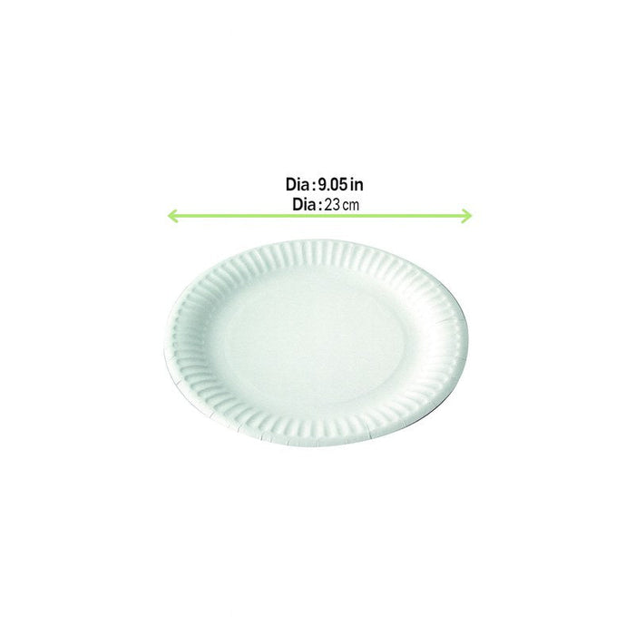 Piatto rotondo bianco in cartone - Ø 23 cm - 1000 unità - dimensions