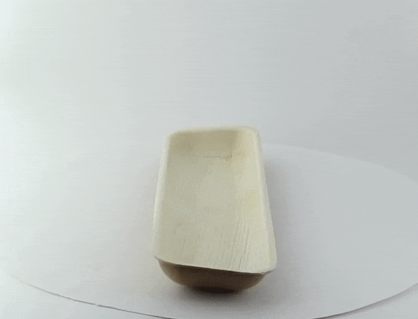 Vassoio rettangolare in foglia di palma - 32,5 cm x 9 cm x 2,5 cm - 50 unità