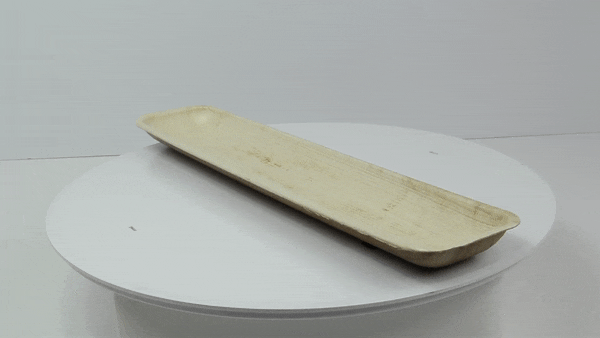 Vassoio rettangolare in foglia di palma - 41 cm x 9 cm x 2,5 cm - 100 unità