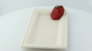 Piatto rettangolare marrone in polpa di cellulosa - 26 cm x 13 cm - 500 unità