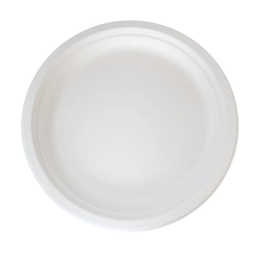 Piatto rotondo bianco in polpa di cellulosa - Ø 22,2 cm - 500 unità