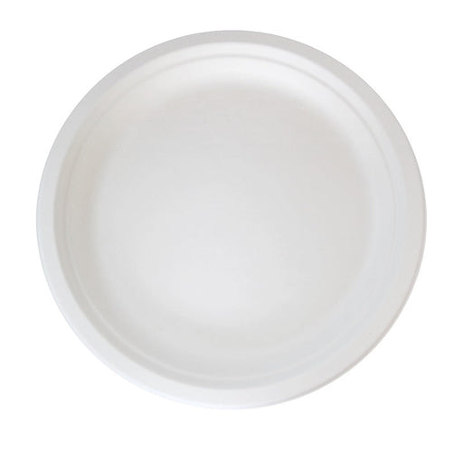 Piatto rotondo bianco in polpa di cellulosa - Ø 24,2 cm - 500 unità