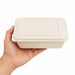 Contenitore per pasti bianco in polpa di cellulosa con coperchio - 850 ml - 19,3 cm x 13,5 cm x 5 cm - 400 unità