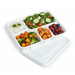 Vassoio pasto bianco in polpa di cellulosa a 5 scomparti con coperchio - 28,2 cm x 22 cm x 3,75 cm - 200 unità