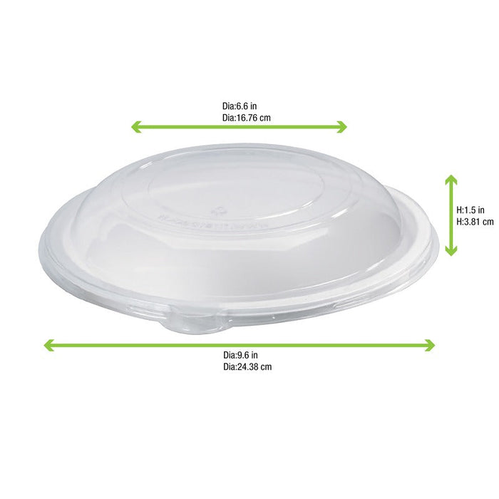 Coperchio a cupola in PET trasparente per piatto in polpa di cellulosa - Ø 28 cm - H 1 cm - Compatibile con 210APU26, 210APU25 - 500 unità - dimensions