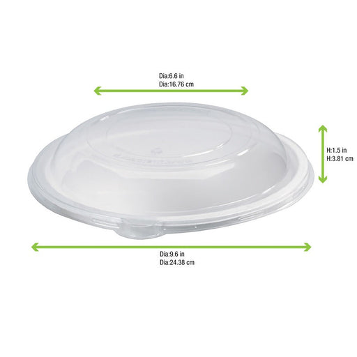 Coperchio a cupola in PET trasparente - Ø 25 cm - Compatibile con 210APU25, 210APU25F, 210APUB2400 - 100 unità - dimensions