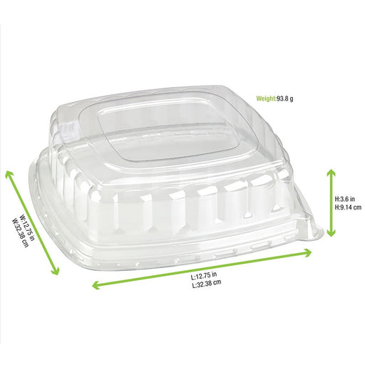 Coperchio in PET trasparente - 31,8 cm x 31,8 cm x 8,5 cm - Compatibile con 210APUS318 - 24 unità - dimensions