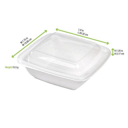 Coperchio quadrato in PET trasparente - 20,5 cm x 20,5 cm - Compatibile con 210APUSCB750, 210APUSCB750F - 300 unità - dimensions