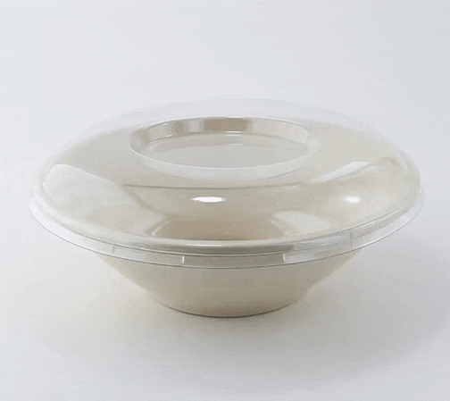 Ciotola rotonda marrone in polpa di cellulosa "Poke" - 700 ml - Ø 19,6 cm - H 4,9 cm - 250 unità