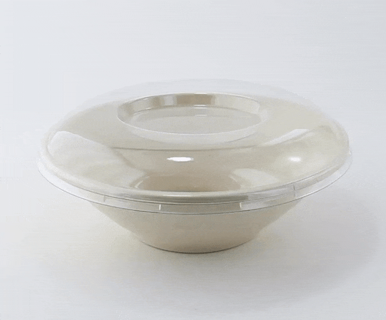 Ciotola rotonda marrone in polpa di cellulosa "Poke" - 950 ml - Ø 19,6 cm - H 6,3 cm - 250 unità