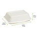 Contenitore a conchiglia bianco in polpa di cellulosa - 450 ml - 17 cm x 12,5 cm x 5 cm - 500 unità - dimensions