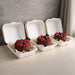 Contenitore a conchiglia bianco in polpa di cellulosa - 460 ml - 15 cm x 15 cm x 7,6 cm - 500 unità
