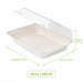 Contenitore a conchiglia bianco in polpa di cellulosa - 23 cm x 15,6 cm x 8 cm - 200 unità - dimensions