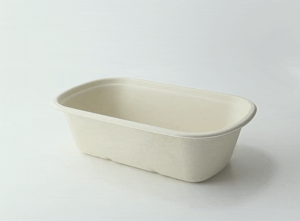 Contenitore rettangolare marrone in polpa di cellulosa - 1150 ml - 23 cm x 13,5 cm x 6,5 cm - 250 unità