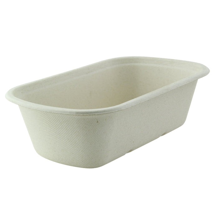 Contenitore rettangolare marrone in polpa di cellulosa - 1150 ml - 23 cm x 13,5 cm x 6,5 cm - 250 unità